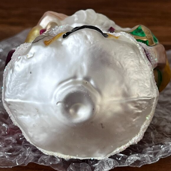 Old World Christmas Santa Claus w/ Green Drum Blown Glass Ornament Merck Vintage - Picture 10 of 10
